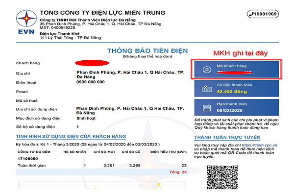 Vay theo hoá đơn điện nước